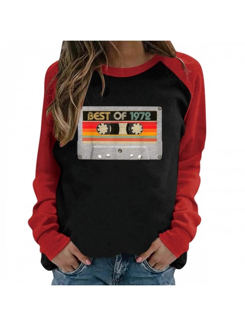 of 1972 Shirts for Women Cassette Tape Print Vinta...