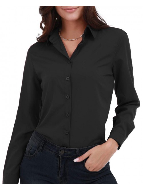 Women's Basic Button Down Shirts Long Sleeve Plus ...