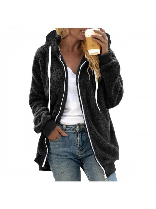 Winter Coats Plus Size, Thick Striped Sherpa Jacke...