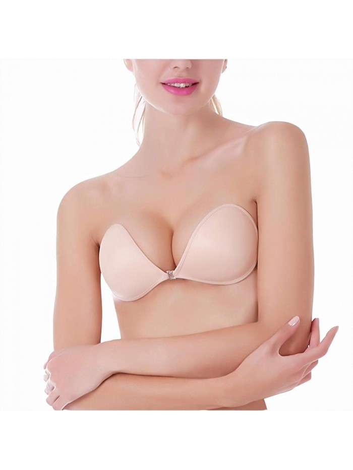 Push up Strapless Self Adhesive Plunge Bra Invisible Backless Sticky Bras 