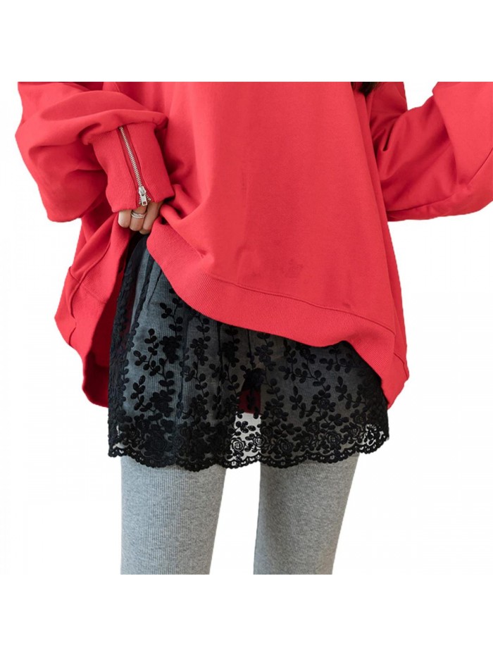 Lace Shirt Extender Layering Fake Top Lower Sweep Skirt Half-Length Plus Size Fake Hemline 