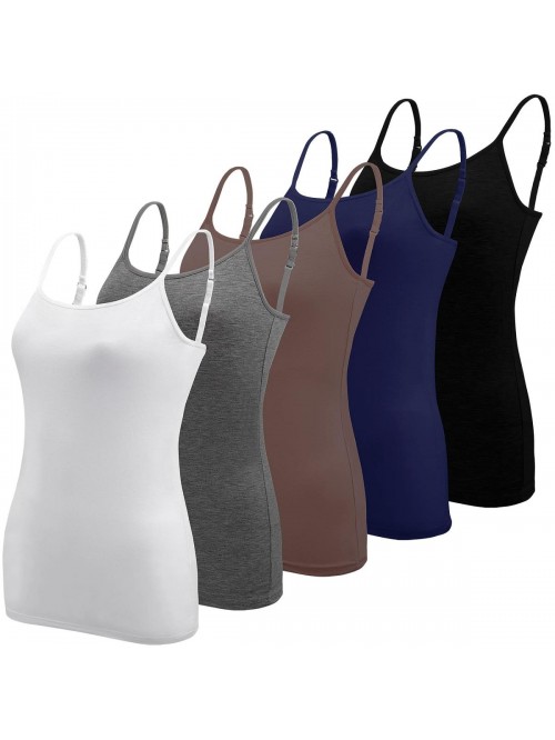 5 Pcs Basic Camisole Spaghetti Strap Camisole Tank...