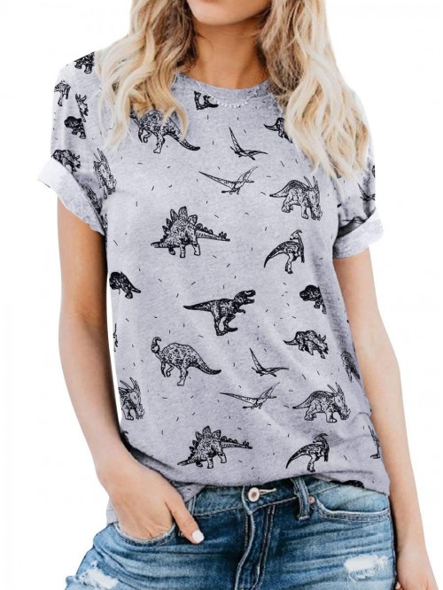 Cute Dinosaur Graphic Prime Tees Ladies Bestie Fun...