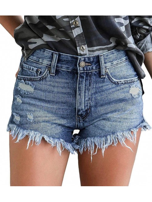 Denim Hot Shorts for Women Casual Summer Mid Waist...