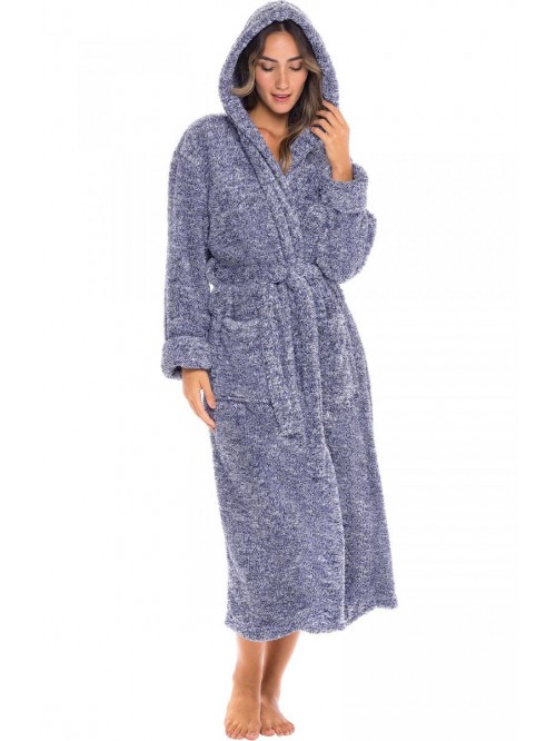 Del Rossa Women's Warm Fleece Winter Robe with Hoo...