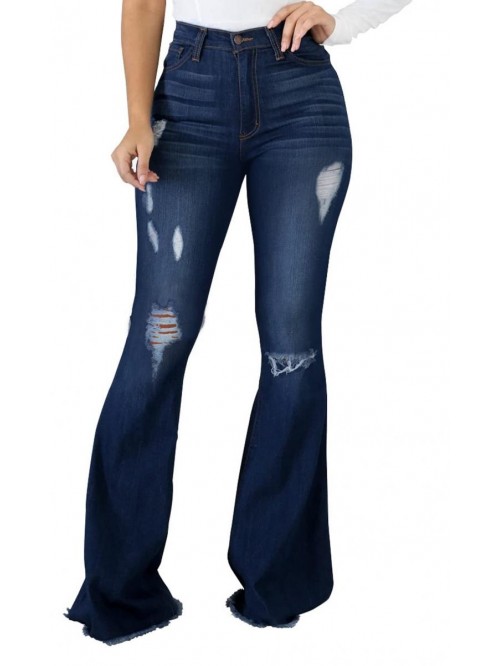 Bottom Jeans High Waisted Ripped Skinny Classic Fl...